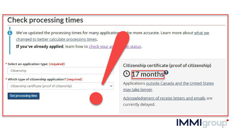 17 months to get your citizenship certificate, proof of citizenship, card