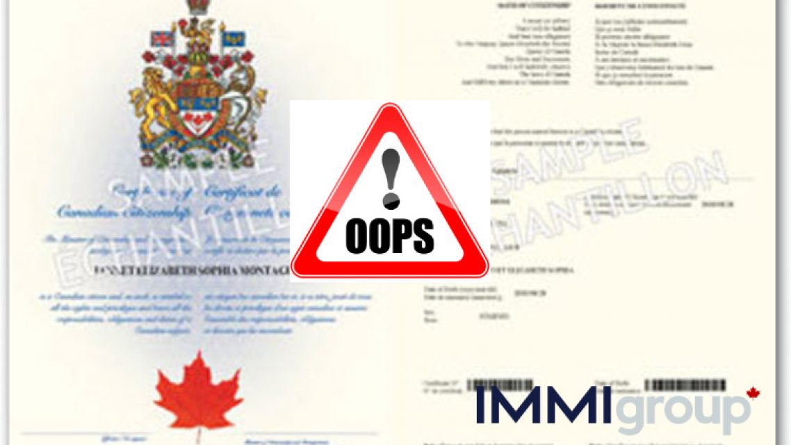 Can I fix a mistake on a my citizenship certificate (card)? Citizenship Certificate